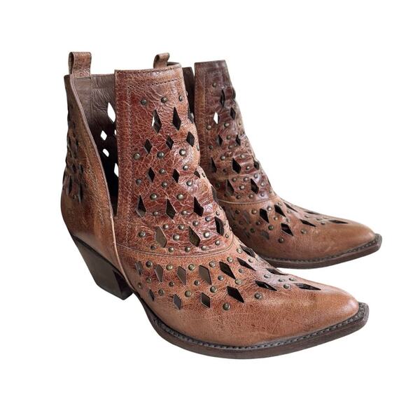 Ariat Women’s Dixon Studded Western Boot Sz 9.5 Leather Man Made Mexico Cowgirl - Picture 1 of 10